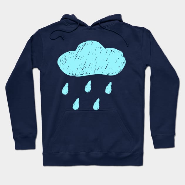 Chalkboard Raining Cloud Kids Drawing Hoodie by RageRabbit